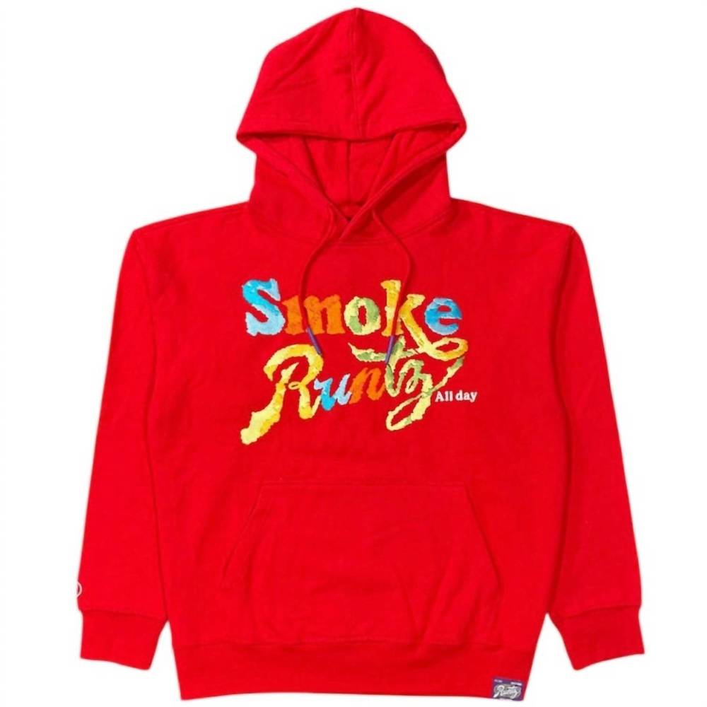 NEW RUNTZ men's smoke runtz all day hoodie in red
